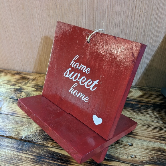 Wood Tablet or Book Holder Home Sweet Home Handmade Handcrafted - Picture 5 of 16